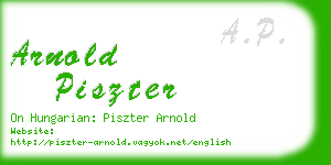 arnold piszter business card